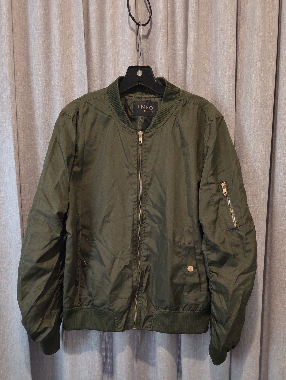 INSO Collection Olive Green Women's Bomber Jacket